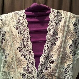 iCollection - Elegant Lace Trim Teddy - Blue